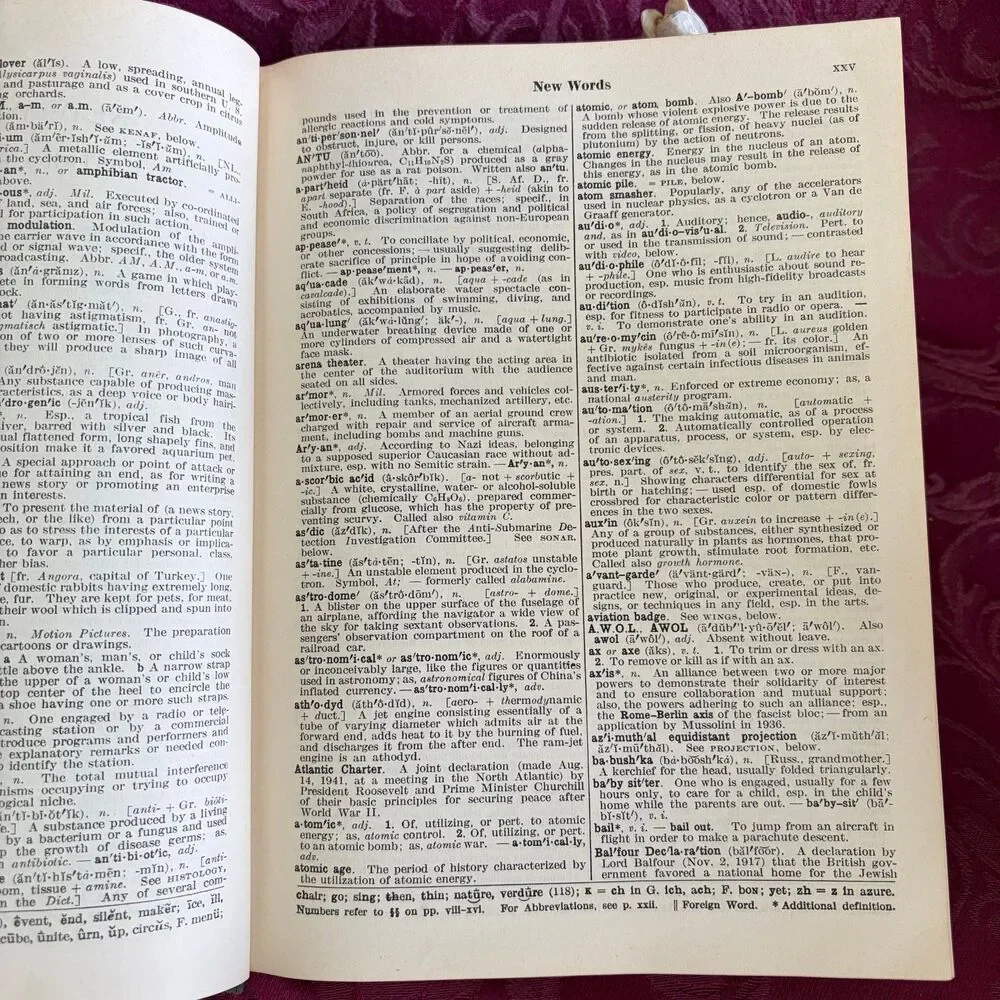 1956 Webster's Students Dictionary, Vintage Dictionary, American Book Company
